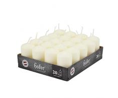 Hofer Bougies Pilier - 40 pièces - 7 heures de combustion - Ivoire - 4 cm x 7 cm - Cire non parfumée, sans gouttes, longue durée, qualité UE