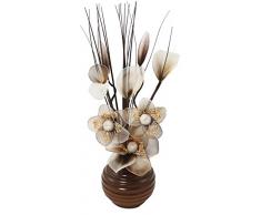 Flourish Creative Florals 5055278704681 Compositions florales artificielles, Marron et crème, petit, 32cm