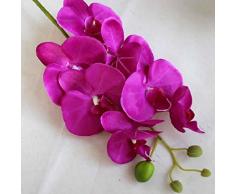 Omkuwl Soie Artificielle Phalaenopsis Orchidée Fleur Tige Bouquet Party Décoration de jardin à la maison Longueur: 78cm Violet