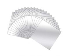 X-Mile 20 Pièces Feuilles Miroir DIY Autocollant Muraux Miroir Non Verre Stickers Muraux Pour la Décoration de Surface de Carreaux de Verre en Métal 15x15x0.01cm