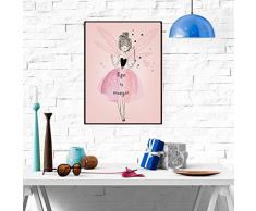 Alcyonée aquarelle Fille à suspendre Tableau sans cadre Peinture décorative Salon Poster sans cadre, 3#, 30*40cm