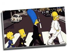 Impression murale sur toile des Simpsons sur Abbey Road, style Pop Art, 76,2 cm x 45,7 cm