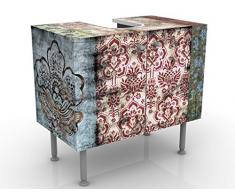 WTD 53617 Meuble design et vintage pour lavabo Motif papier peint ancien ni inversé latéralement ni en miroir 60 x 55 x 35 cm