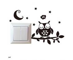 Interrupteur De Lumière Autocollant Bricolage Cuisine Chaleureusement Décoré Stickers Muraux Vinyle Sticker Mural Étanche Salon Salle De Bains Chambre Chambre hibou
