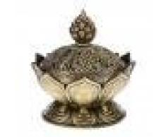 Lotus Fumée D'encens Cône Brûleur Arôme Support Poêle Disconnecteur Encensoir - Bronze