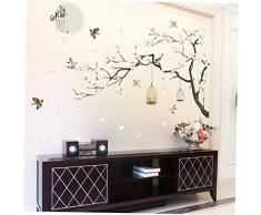 KEYkey Branche Blanc Arbre de Fleurs Motif Stickers muraux Stickers muraux Fleur de Cerisier décoration pour Chambre à Coucher Salon Décoration