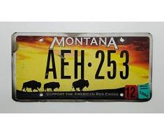 YelenaSign 2006 Plaque dimmatriculation Motif Bison Rouge Américaine 6 x 12 Pouces
