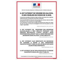 INTERDICTION VENTE ALCOOL AUX MINEURS - Adhésif Autocollant Sticker - Dimensions 150 x 210 mm - Garantie 10 ans - Panneau INTERDICTION VENTE ALCOOL AUX MINEURS