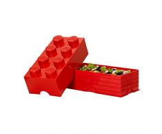 Brique de rangement LEGO 8 plots, BoÃ®te de rangement empilable, 12 l, rouge