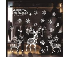 moinkerin Noel Autocollants Statique DIY Noël Stickers Fenetre Noël Décoration Merry Christmas Window Stickers Autocollant Fenetre Décalcomanie (Colour 820)