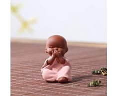 DAJIADS Figurines Figurine Statue Statuette De Bouddha Statues Sculptures en Céramique Petit Bouddha Statue Figurine Moine Ornements Accueil Artisanat Décor Succulentes Pot De Fleurs Sculptures Moin