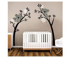 Sayala Koala Arbre Stickers Muraux - Mon-Baby-Dad Koala Branches Stickers/Autocollant Adhésif Mural Pour Chambre Enfants Bébé Nursery Room Decor,2.5 * 2mm (Blanc)