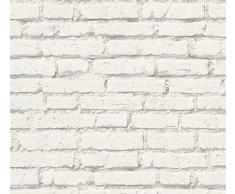 A.S. Création Papier Peint Intissé Best of Wood n Stone 2 nd Edition Papier peint imitation pierre fotorealistische Pierre Brique Papier peint 10,05 x 0,53 m Gris blanc fabriqué en Allemagne 319431 31943–1, Gris/blanc,