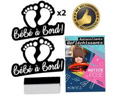 Autocollant Bebe a Bord RÉFLÉCHISSANT, Signalez votre bébé à bord! Stickers pour Voiture, Empreinte bebe, Autocollant Enfant a bord idéal Cadeau Futur Papa, Cadeau Future Maman, Cadeau de Naissance