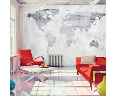 Papier peint intissé 400x280 - 3 couleurs au choix - Top vente - Papier peint - Tableaux muraux déco XXL - carte du monde béton k-A-0015-a-b