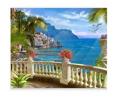 murando – Papier peint intissé – 250x175 cm – Trompe l oeil - Tableaux muraux – Déco – XXL– Italie paysage nature c-B-0101-a-a