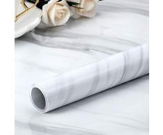 30 x 300 cm Papier Peint Vinyle Design Marbre APapier Peint en Marbre de Meubles Amovibles Auto-Adhésives Rouleau en Plastique Arrière de Comptoir Étanche pour Meubles de Comptoir de Cuisine