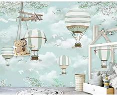 Grand papier peint personnalisé avion de montgolfière Air chaud dessin animé mural ciel bleu papier peint peint à la main enfants 3d papier peint, 400cmX280cm