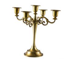 Queta Chandelier Bougeoir en Métal Style dEuropéen Chandelier de Mariage Candélabre pour Noël Cadeau danniversaire Décor à La Maison (Bronze)