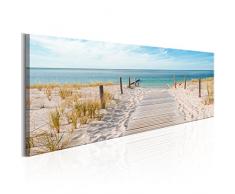 B&D XXL murando Impression sur Toile intissee 135x45 cm 1 Piece Tableau Tableaux Decoration Murale Photo Image Artistique Photographie Graphique Plage Nature Paysage Mer c-A-0107-b-a