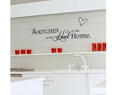 ufengke® The Kitchen is The Heart of Home Citations et Dictons Stickers Muraux, Cuisine Salle À Manger Autocollants Amovibles