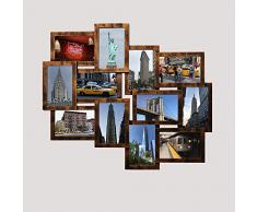 Empireposter 739704Â Helsinki cuivre Cadre en plastique Cadre photo pÃªle-mÃªle multi Shot 12Â photos 10Â x 15, bois, multicolore, 59.0Â x 51.0Â x 2.0Â cm