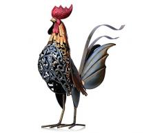 Tooarts Coq Sculpture en Métal Sculpté Maison Oeuvre d’Articles d’Ameublement