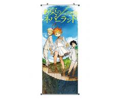 CoolChange Grand Poster en Rouleau /Kakemono de The Promised Neverland Fait de Tissu, 100x40cm, Motiv: Norman, Ray & Emma