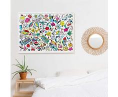 OMY Poster géant à colorier POP format encadrable (70 x 100 cm)
