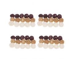freneci 60x 3cm Boules en Osier De Rotin pour La Décoration De Mariage à La Maison, Remplisseurs De Vase, Jouets pour Oiseaux