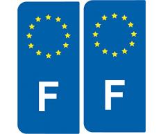 SAFIRMES 2 Autocollants de Plaque dimmatriculation Auto F France - Identifiant Européen