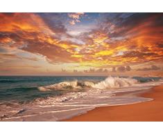 Papier Peint Photo Mural-LE COUCHER du SOLEIL-(355p)-350x260cm-7lés-COLLE INCLUS!-XXL Poster Géant Decoratif Skyline City Londres Paris Ville USA Nature Paysage île Caraïbes Italie Pierre Fleurs