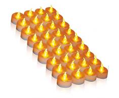 Bougie à LED,36 LED bougie à thé batterie alimenté bougie clignotant lumière du thé éclairage fausse bougie décorations pour la maison chaude Noël jaune cadeau de table de mariage en plein air (1×36)
