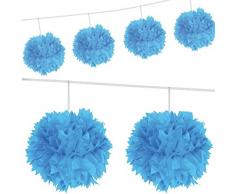 Folat Guirlande de fête de la bière Pompom Bleu 3 m Taille Unique