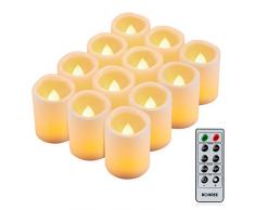 Kohree - Bougies LED à piles Lot de 12 Splendide bougies LED sans flammes avec télécommande et minuterie