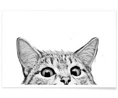 Juniqe® Affiche 40x60cm Noir & Blanc Chats - Design Cat (Format : Paysage) - Poster, Tirages dart & Tableaux par des Artistes indépendants créé par Laura Graves