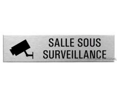 OFFORM Plaque de Porte en Acier INOX brossé, Pictogramme Salle sous Surveillance Video 160 x 40 mm No.27111