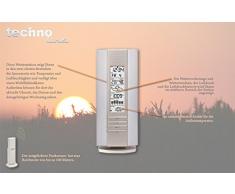 Technoline WS7394-IT Station Météo avec Horloge Radio-Pilotée Blanc/Aluminium