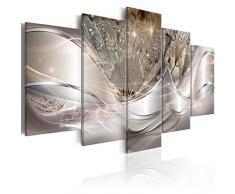 murando Impression sur Toile intissee Abstrait Fleurs 225x112 cm 5 Pieces Image sur Toile Images Tableau Motif Moderne Decoration tendu sur Chassis Pissenlit a-C-0087-b-n