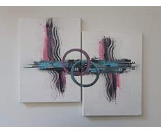 Tableau abstrait diptyqueburning ship