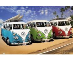 1art1 52985 Poster Voitures Bus VW Californie Plage 91 x 61 cm