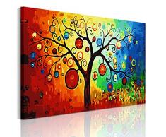 RAIN QUEEN XXL HD Grand Format Impression sur Toile avec Nature Bois Châssis Tableau Prêt à Accrocher (Multicolore larbre Fruits)