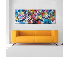 Peinte à la Main Coloré Abstraite La Géométrie Toile Tableaux Grande Taille Dart Peintures à lhuile Salon Domicile Murs Décoration Peinture,Noframe,50x160cm