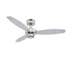 Westinghouse Lighting 7228940 Jet I 105 cm, Ventilateur de Plafond Intérieur, Finition en Nickel brossé, à Lames réversibles en wengue / Argent