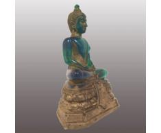 Statuette bouddha assis-vert-or