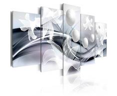 murando - Impression sur toile - 200x100 cm cm - 5 pieces - Image sur toile - Images - Photo - Tableau - motif moderne - Décoration - tendu sur chassis - abstraction abstrait Fleur b-A-0226-b-n