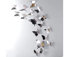 48 Pièces Papillon Miroir Bricolage Combinés Stickers Muraux Papillons 3D Décoration de la Maison