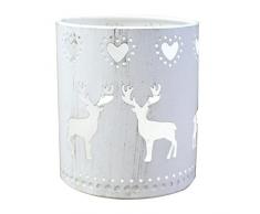 Toruiwa Bougeoir Support Bougie Creux en Métal pour Décoration de Centre de Table Restaurant Fête de Noël (Cerf)