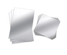BBTO 9 Pièces Feuilles Miroir Muraux Miroir Plastique Miroir Autocollant Miroir de Carrelage Flexible Non Verre Stickers Muraux, 6 Pouces par 6 Pouces et 6 Pouces par 9 Pouces