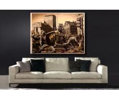 'Kunstbruder Impression sur "Banksy Graffiti – Photo (div. Tailles)" Flower in the City. Image sur châssis. Pop Art peintures, art, posters Photos, image murale, 70x100cm